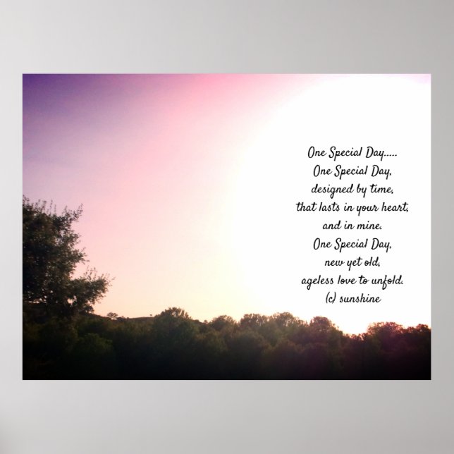 BRÖLLOP POSTER EN SPECIELL DAG-DIKT (Framsidan)