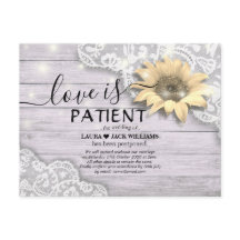 Bröllop Postponement Kärlek är Patientsolblommor