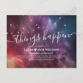 Bröllop Postponement Sak Happen Galaxy Nebula Meddelande Vykort