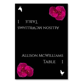 Bröllop-Poultry Icon-Black Fuchsia and White- Bordsnummer