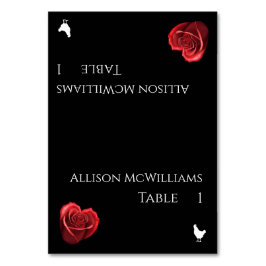 Bröllop-Poultry-ikon-Hjärtformade Röd ros- Bordsnummer