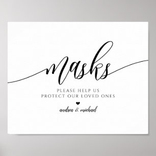 Bröllop PPE Mask Social Avstånd tecken Poster