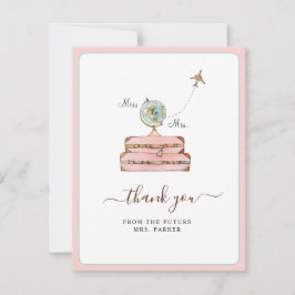 Bröllop present Från Fröken till Fru platt  Tack Kort