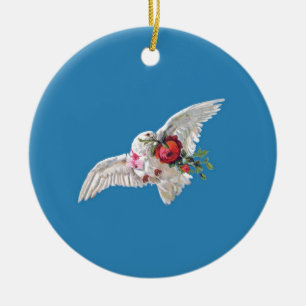 Bröllop-presentidéer - personlig Doves of Kärlek Julgransprydnad Keramik