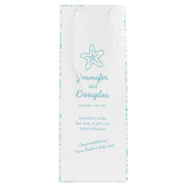 Bröllop-presentsäcken, personlig, sjöblåaktig säck