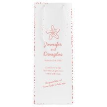 Bröllop-presentsäcken personlig stjärnfisk orange 