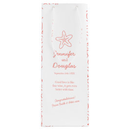 Bröllop-presentsäcken personlig stjärnfisk orange 