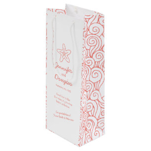 Bröllop-presentsäcken personlig stjärnfisk orange 