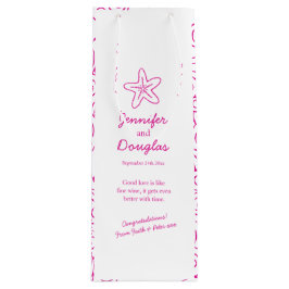 Bröllop-presentsäcken personlig svält rosa vin säc