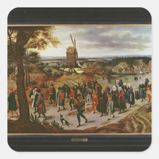 Bröllop-processen Fyrkantigt Klistermärke (Framsida)