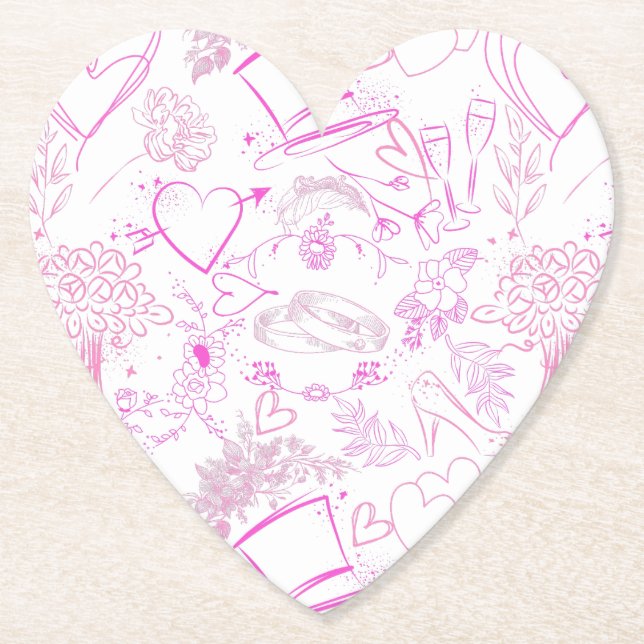 Bröllop prydnadsföremål mönster 02 underlägg papper (Framsida)