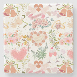 Bröllop prydnadsföremål mönster stenunderlägg