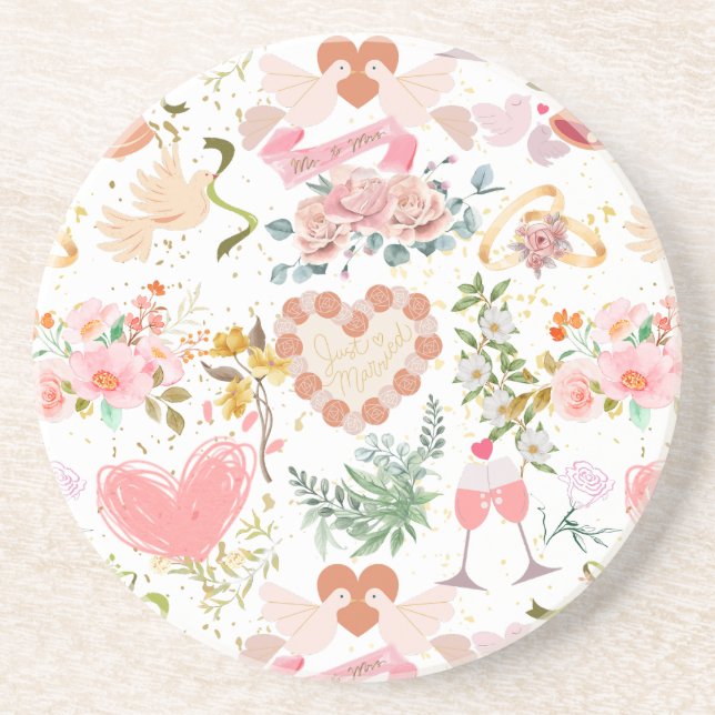 Bröllop prydnadsföremål mönster underlägg (Framsidan)