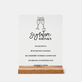 Bröllop Pub-meny akryltecken