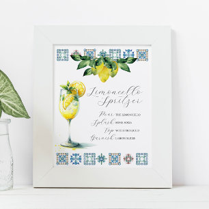Bröllop Pub Sign Limoncello Spritzer Recipe Poster