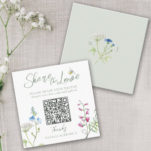 Bröllop QR-fotot, jaktrosmonogram Tilläggskort