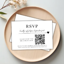 Bröllop QR-koden Modern minimalistisk OSA kort