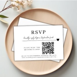 Bröllop QR-koden Modern minimalistisk OSA kort