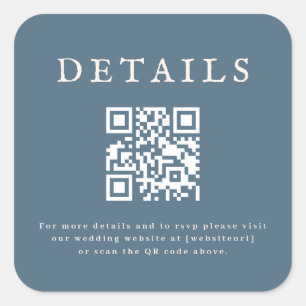 Bröllop QR-kodsetikett Fyrkantigt Klistermärke