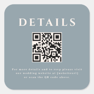 Bröllop QR-kodsetikett Fyrkantigt Klistermärke
