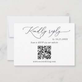 Bröllop QR-kodsFOTO (Elegant) - minimalistiskt QR- OSA Kort