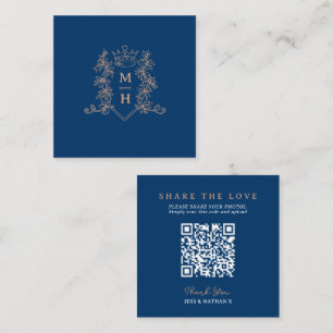 Bröllop QR krona, kärlek, monogram Tilläggskort