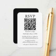 Bröllop QR-minimalistisk enkel svart vit OSA