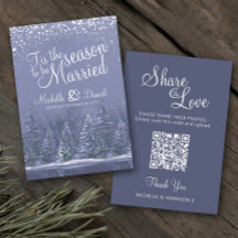 Bröllop QR vinterbröllopet kärlek snö blå