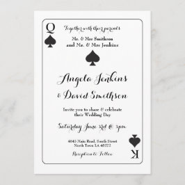 Bröllop Queen Ace Spades Spelkort Inbjudan