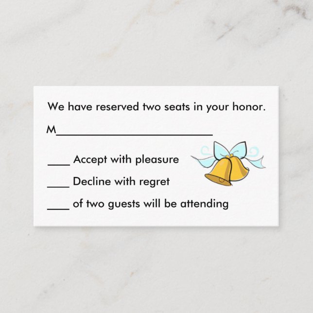 Bröllop R.S.V.P.-kort Tilläggskort (Framsida)