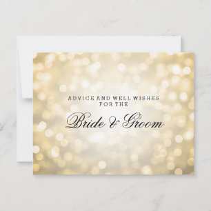 Bröllop-rådgivningskort Guld Glitter Ljus Rådkort