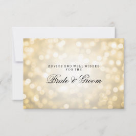Bröllop-rådgivningskort Guld Glitter Ljus Rådkort