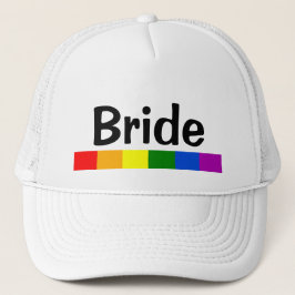 Bröllop Rainbow Flagga Banner Bride Keps