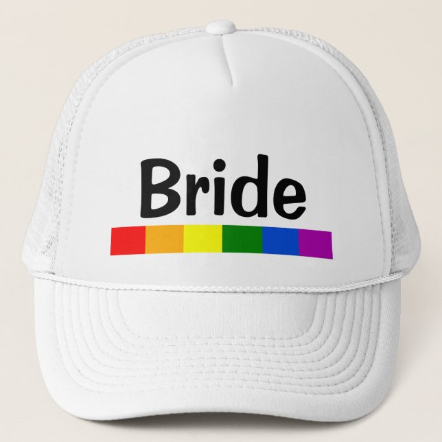 Bröllop Rainbow Flagga Banner Bride Keps (Framsida)