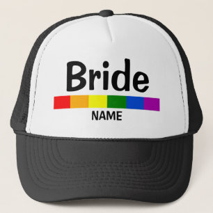 Bröllop Rainbow Flagga Banner Bride Namn Keps