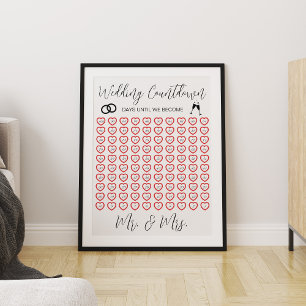 Bröllop-räkningsdagar tills vi blir Mr & Mrs. Poster