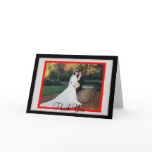 Bröllop Red Black Photo, tackkort
