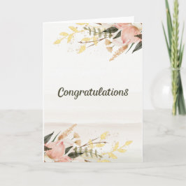 Bröllop Red Blommigt Watercolor Grattiss Kort