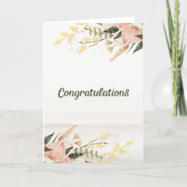 Bröllop Red Blommigt Watercolor Grattiss Kort