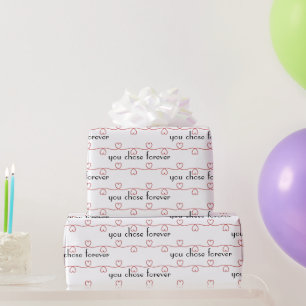 Bröllop Red Hearts on White Presentpapper