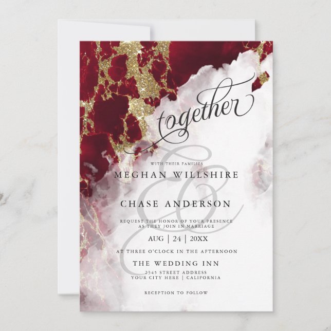 BRÖLLOP | Red Ruby Geode Watercolor BarefootBride™ (Framsida)