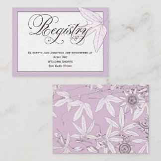 Bröllop-registreringskort för lila-skript tilläggskort