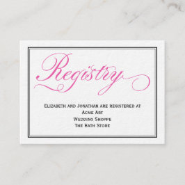 Bröllop-registreringskort för rosa Calligraphy-skr Tilläggskort