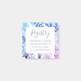Bröllop-registreringskort för Watercolor Blommigt Post-it Block