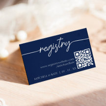 Bröllop registreringsnummer QR Kod marin blå och v
