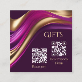 Bröllop-registret och Honeymånfonden - Modern- Fyrkantigt Visitkort