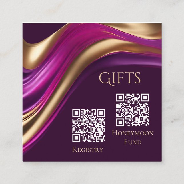 Bröllop-registret och Honeymånfonden - Modern- Fyrkantigt Visitkort (Framsida)