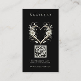 Bröllop Registry-Modern Flowers med hjärta Visitkort