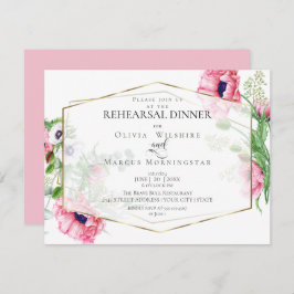 BRÖLLOP REHEARSAL | Blommigten rosa Watercolor Pop Inbjudningar