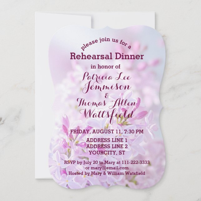 Bröllop Rehearsal Dinner anpassade Inbjudningar (Framsida)